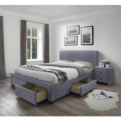 Кровать Halmar Modena 3 Velvet | 160х200 / Серый V-CH-MODENA_3-LOZ-POPIEL