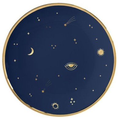 Тарелка Duka Celestial 21,5 см | Темно-синий / Золотой принт 2220763