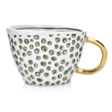Чашка в горошек Duka Siren 300 мл | Зеленый / Белый 1217773
