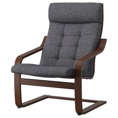 IKEA Кресло-качалка POANG Темно-серый (ИКЕА ПОАНГ) 59502066