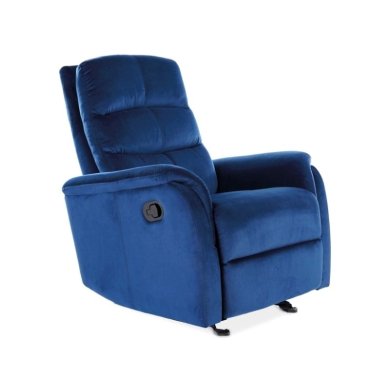 Крісло м'яке розкладне з реклайнером Signal Jowisz Velvet Синій JOWISZVGR