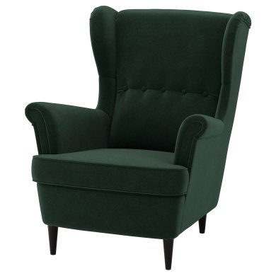 IKEA Кресло мягкое STRANDMON Темно-зеленый (ИКЕА СТРАНДМОН) 80359844