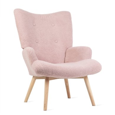 Кресло Homla MOSS TEDDY BOUCLE | Розовый / Дерево 210563