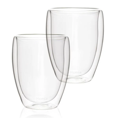 Набор стаканов с двойными стенками Homla CEMBRA 0,35 л | Прозрачный 157087