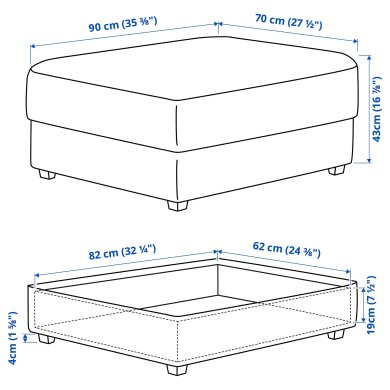IKEA Каркас підставки для ніг KIVIK (ИКЕА КИВИК) 10519370