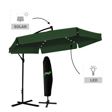 Садовый зонт с чехлом и LED Garden Line BANANA 300 см Зеленый GAO1510