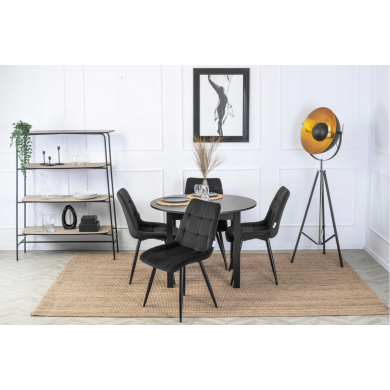 Обеденный комплект мебели Mebel Elit HARRY RIO | Черный HARRY/CZ/S/RIO/CZ/V/Z4/K