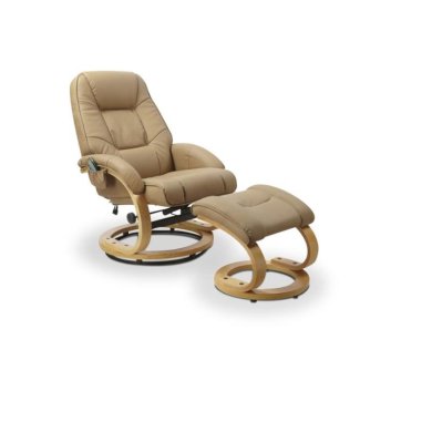 Крісло м'яке масажне з підставкою Halmar Matador Бежевий V-CH-MATADOR-FOT-BEŻOWY