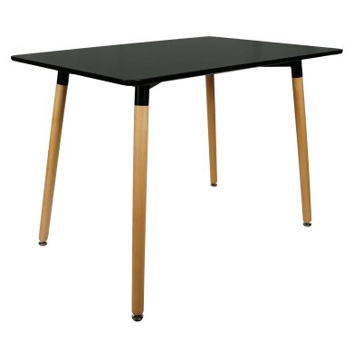 Стол обеденный Chomik 74x80x120 см | Черный / Дерево FAT1149