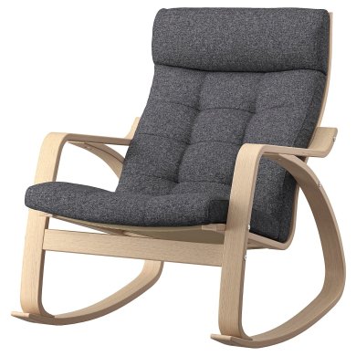 IKEA Кресло-качалка POANG Темно-серый (ИКЕА ПОАНГ) 19502129