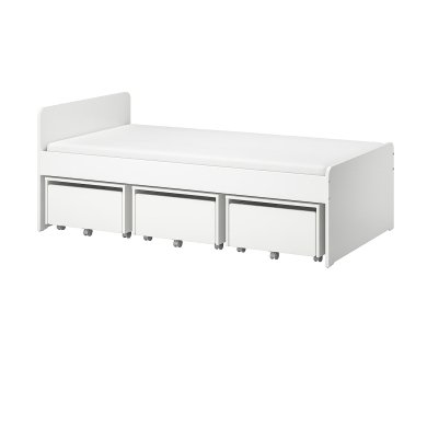 IKEA Каркас ліжка з трьома ящиками SLAKT (ИКЕА СЛАКТ) 89386070