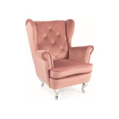 Дитяче крісло Signal Lili Velvet | Рожевий / Сріблястий (Bluvel 52) LILIVRAS-P