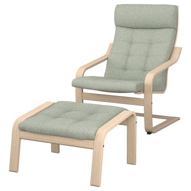 IKEA Крісло-качалка з підставкою POANG Бежевий (ИКЕА ПОАНГ) 69501938