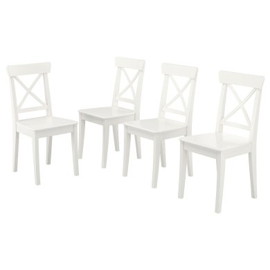 IKEA Комплект обідніх стільців INGOLF 4 шт Білий (ИКЕА ИНГОЛЬФ) 79399822
