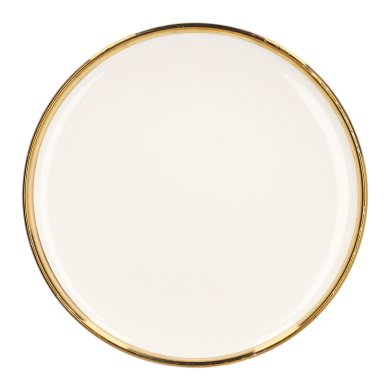 Тарелка десертная Homla SINNES 15 см | Белый / Золотой 162893
