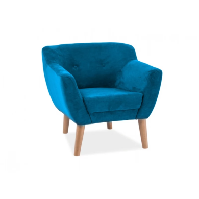 Крісло м'яке Signal Bergen 1 Velvet Синій BERGEN11612-P