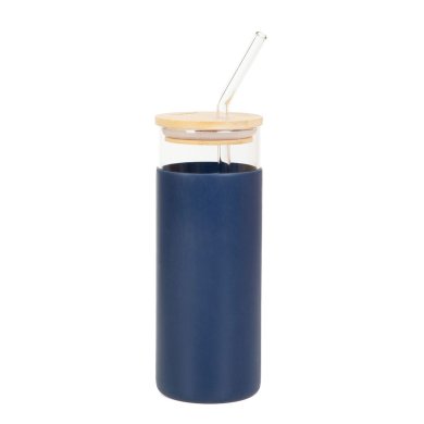 Бутылка с трубочкой Homla ASTORIA 0,45 л | Темно-синий / Прозрачный 214590