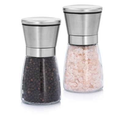 Набір млинків для солі та перцю Duka SKARP 13.5 см | Прозорий / Сріблястий 1218843