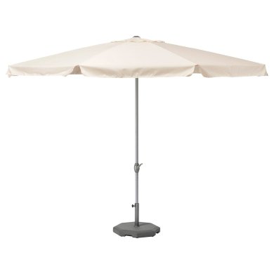 IKEA Садовый зонт с основанием LJUSTERO 400 см Бежевый (ИКЕА ЛЮСТЕРО) 79325483