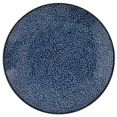 Тарелка Duka Hokkaido 19 см | Темно-синий принт / Белый 2220717