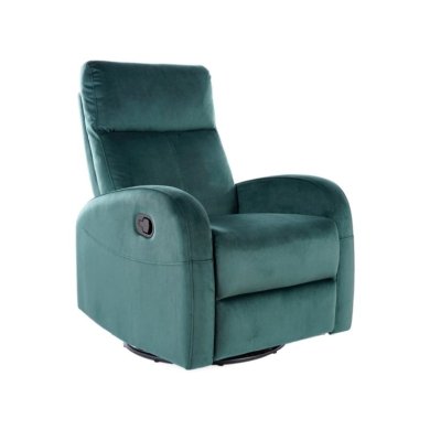 Кресло мягкое раскладное с реклайнером Signal Olimp Velvet Зеленый OLIMPVZ