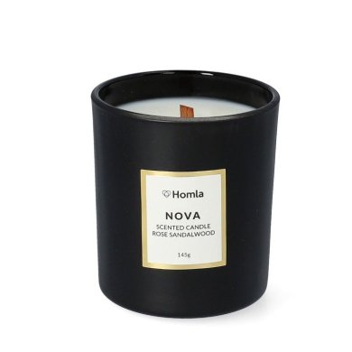 Ароматическая свеча Homla NOVA Rose Sandalwood | Чёрный 164446