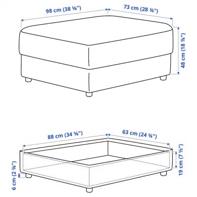 IKEA Каркас подставки для ног VIMLE (ИКЕА ВИМЛЕ) 50489502