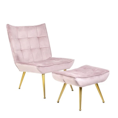 Крісло м'яке з підставкою Homla VINNIS Рожевий 216132