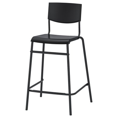 IKEA Барний стілець STIG Чорний (ИКЕА СТИГ) 30498418
