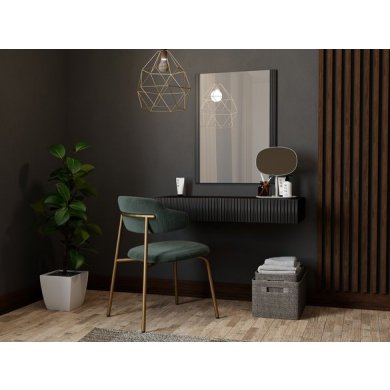Туалетний столик із дзеркалом Cama Pafos | Чорний матовий 5903815007859