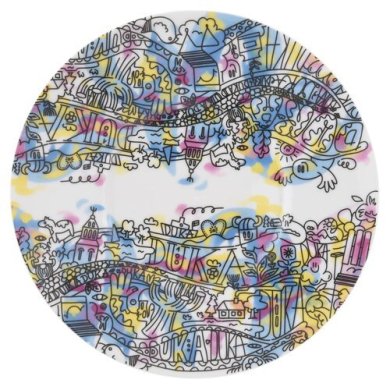 Десертная тарелка Duka Street Art Lindsa 16 см | Разноцветный / Принт 2220478