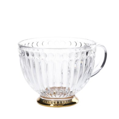 Чашка Homla BARREL 360 мл | Прозорий / Золото 201192