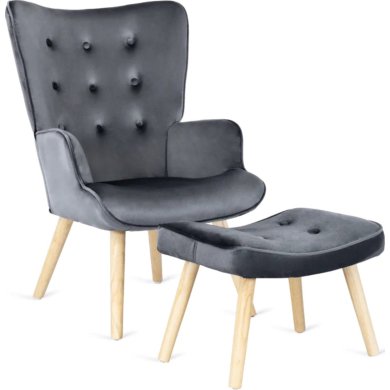 Крісло м'яке з підставкою Mebel Elit LOZANO Cірий ME.LOZANO/dark-gray
