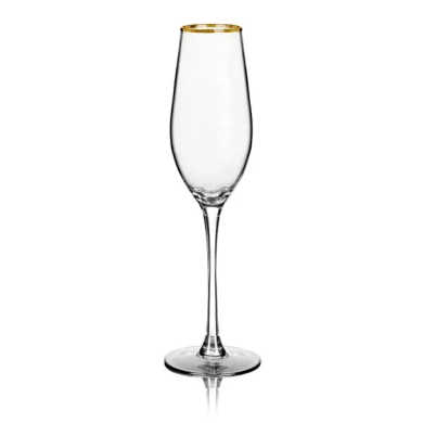 Келих для шампанського Homla FELICE 240 мл | Прозорий / Золотий 159538