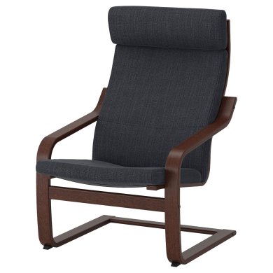 IKEA Кресло-качалка POANG Темно-серый (ИКЕА ПОАНГ) 09197785