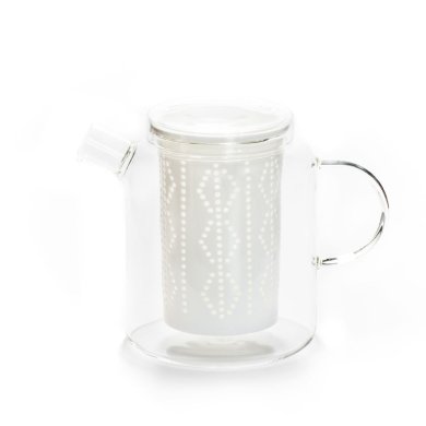 Чайник с фарфоровым заварником Duka Scandic | Белый / Прозрачный 1212126