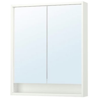 IKEA Шкаф с зеркалом и подсветкой FAXALVEN Белый 00544978