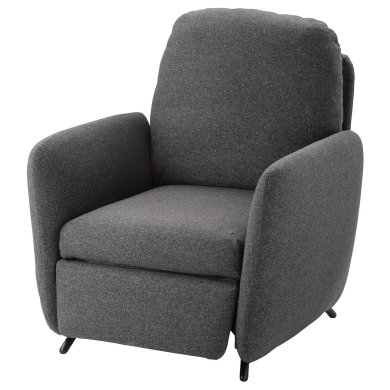 IKEA Крісло м'яке розкладне з реклайнером EKOLSUND Темно-сірий (ИКЕА ЭКОЛСУНД) 09297186