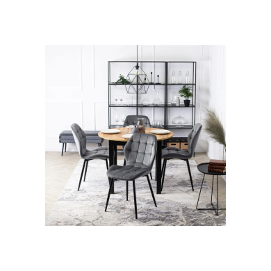 Обеденный комплект мебели Mebel Elit HARRY LUCKY | Дуб крафт / Черный / Серый HARRY/DC/CZ/S/LUCKY/P/V/Z4/K