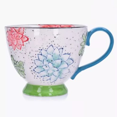 Чашка Duka Florist 450 мл | Білий / Блакитний / Принт 1217183