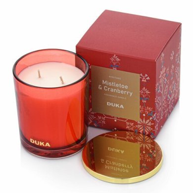 Ароматическая свеча Duka Heritage Mistletoe&Cranberry | Белый / Красный 2220905