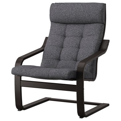 IKEA Кресло-качалка POANG Темно-серый (ИКЕА ПОАНГ) 69502061