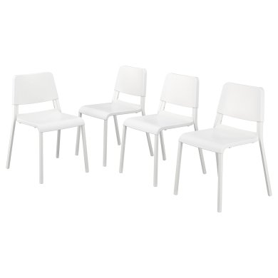 IKEA Комплект обеденных стульев TEODORES 4 шт Белый (ИКЕА ТЕОДОР) 19399839