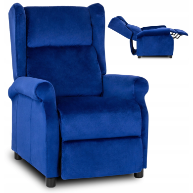 Кресло мягкое раскладное с реклайнером Mebel Elit SIMON Синий ME.SIMON/GR/V/FW