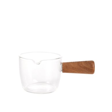 Стеклянная чаша с ручкой Homla CARLOS | Прозрачный / Дерево 213127