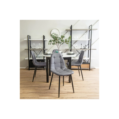 Обеденный комплект мебели Mebel Elit HARRY ARIS | Белый / Черный / Серый HARRY/B/CZ/S/ARIS/P/E/Z4/K