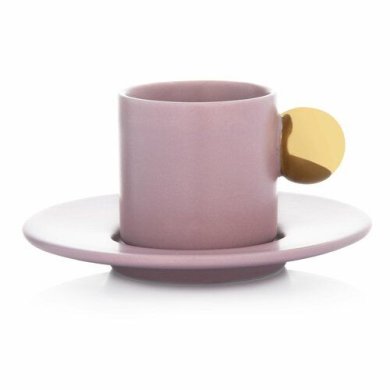 Чашка із блюдцем для еспресо Duka Ora | Рожевий 2220094