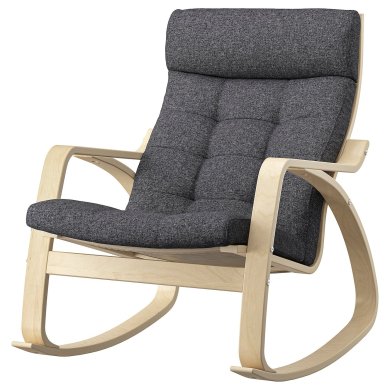IKEA Кресло-качалка POANG Темно-серый (ИКЕА ПОАНГ) 49502118
