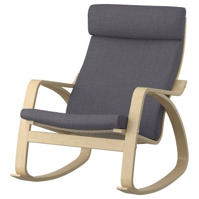 IKEA Кресло-качалка POANG Серый (ИКЕА ПОАНГ) 49395830