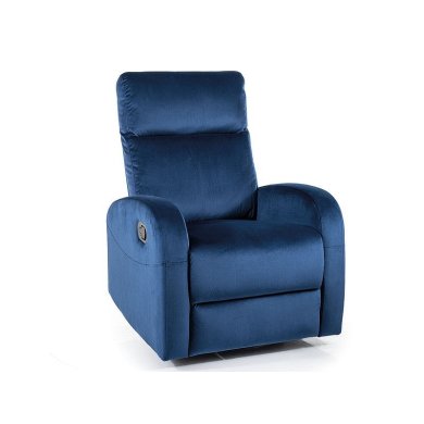 Кресло мягкое раскладное с реклайнером Signal Olimp Velvet Синий OLIMPVGR